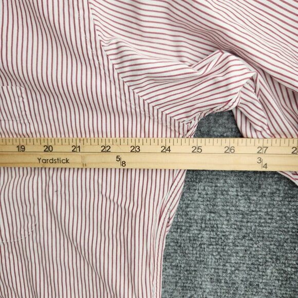 Gitman Bros 16.5 34 Point Collar Red Striped Long Sleeve Button Up Shirt Cotton - Picture 13 of 16